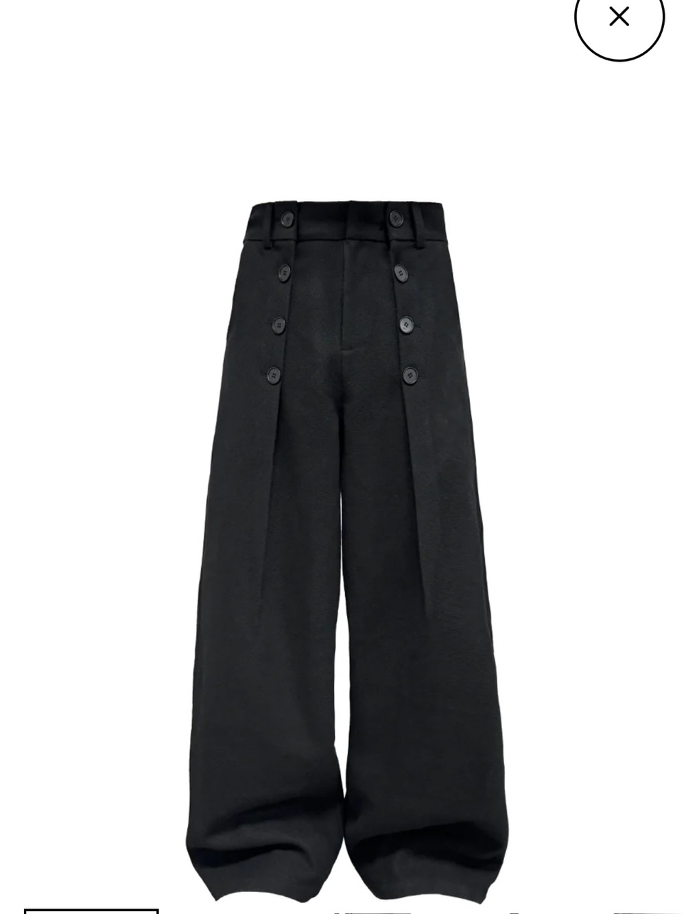 J Caesar JC Official Men's S Black Wool Blend Wide Leg Button Pleated Pants